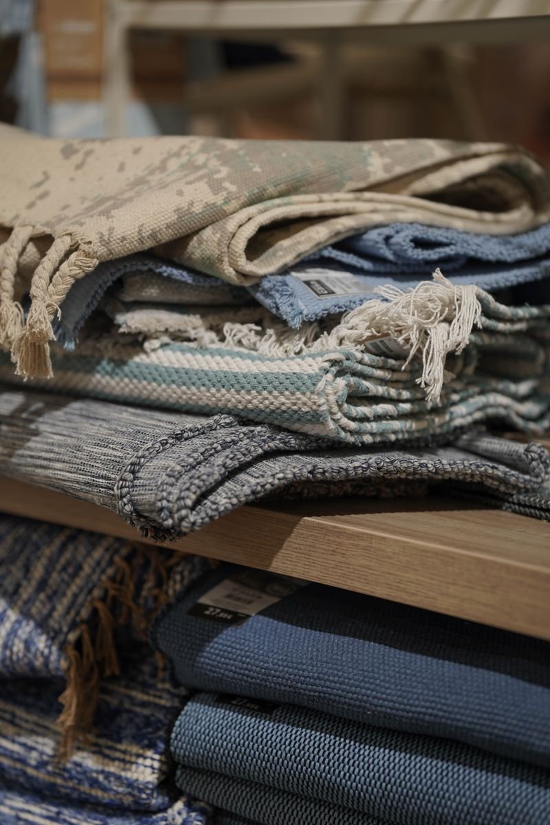 Finest quality cotton fabrics and folded bedsheets